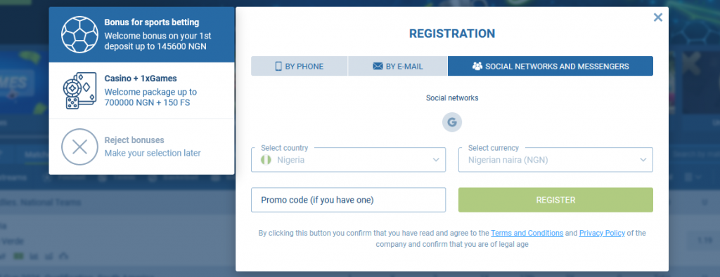 Quick Registration via Social Networks